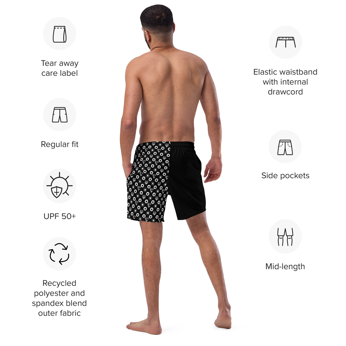 Icon Print Swim Trunks