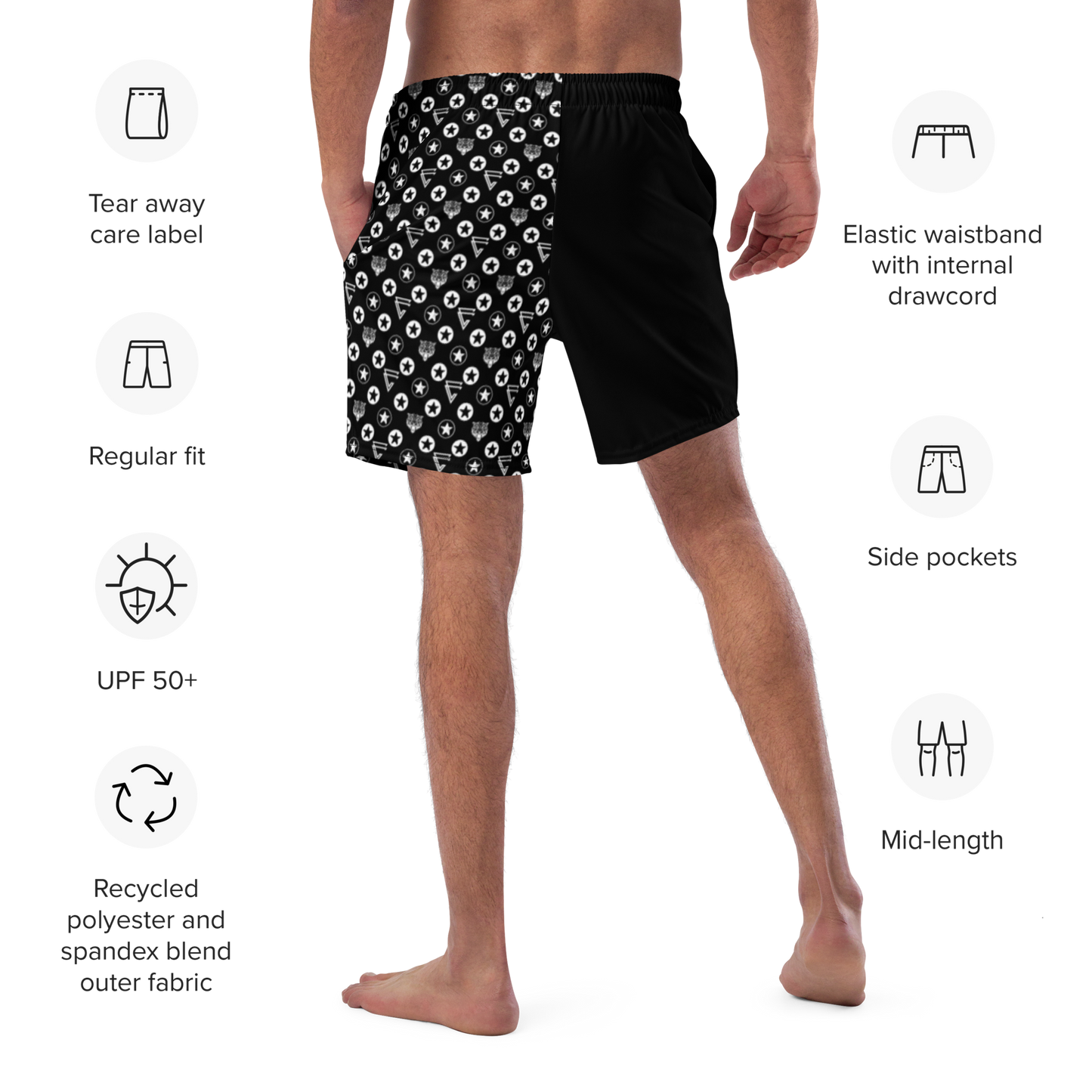 Icon Print Swim Trunks