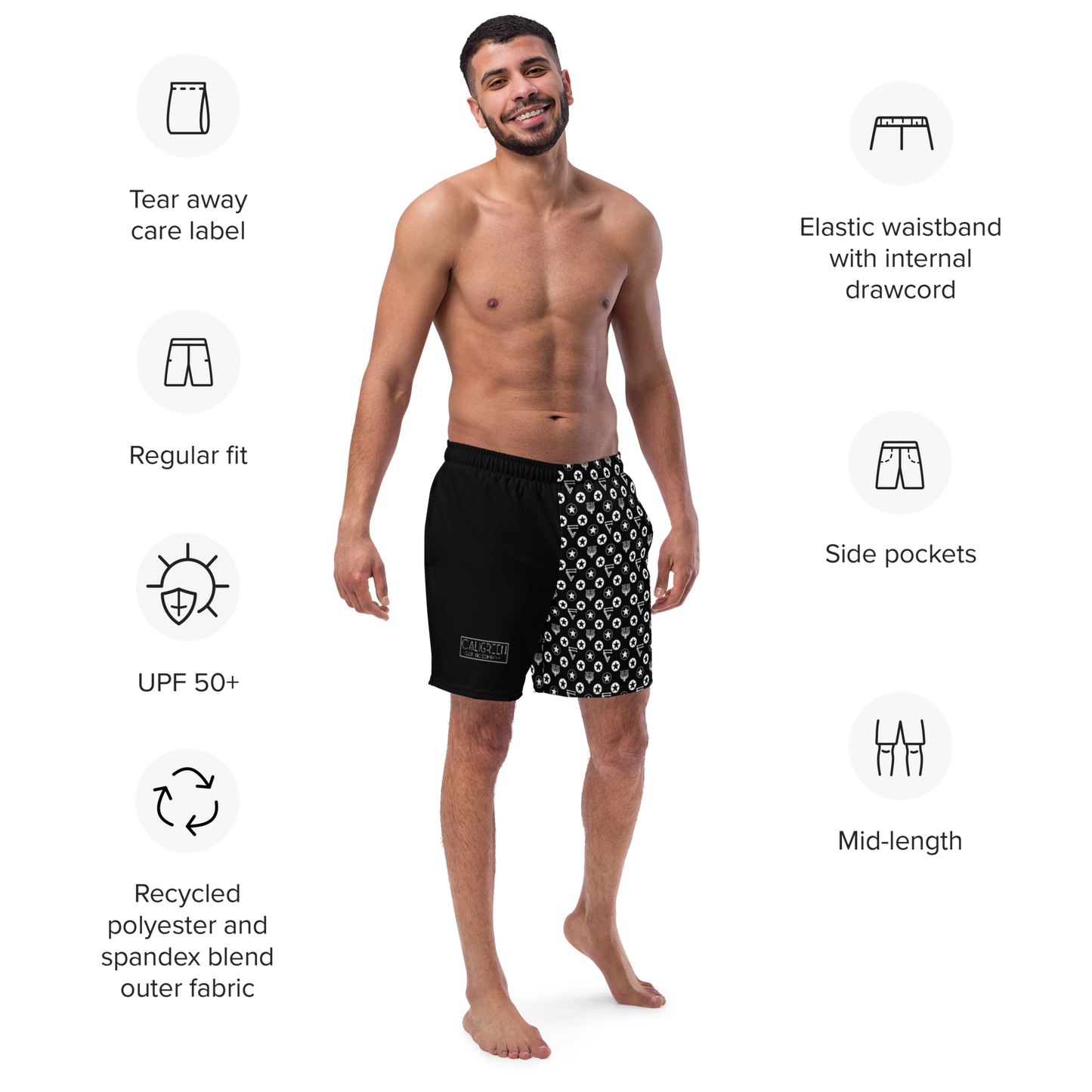 Icon Print Swim Trunks
