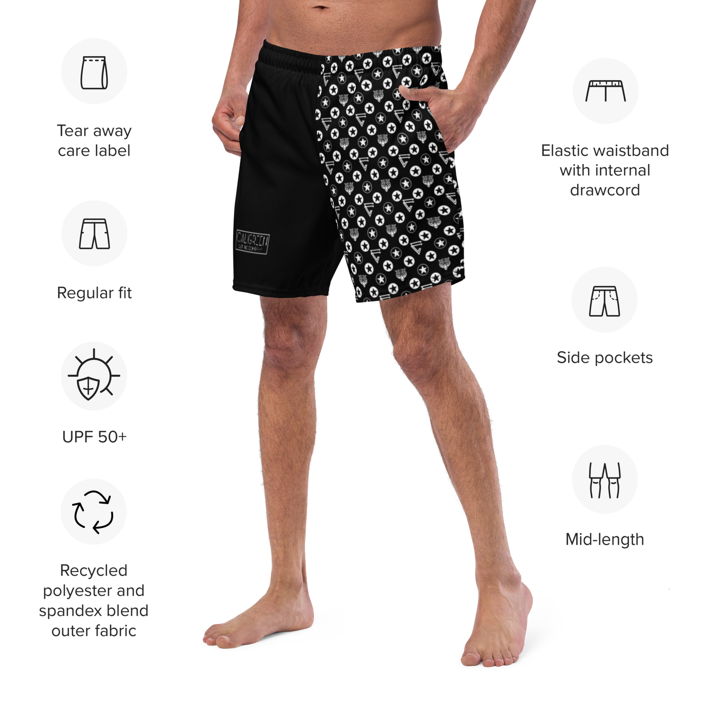 Icon Print Swim Trunks
