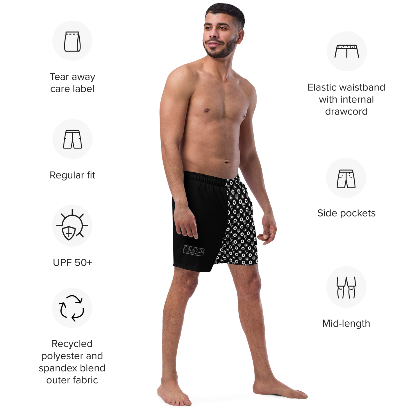 Icon Print Swim Trunks