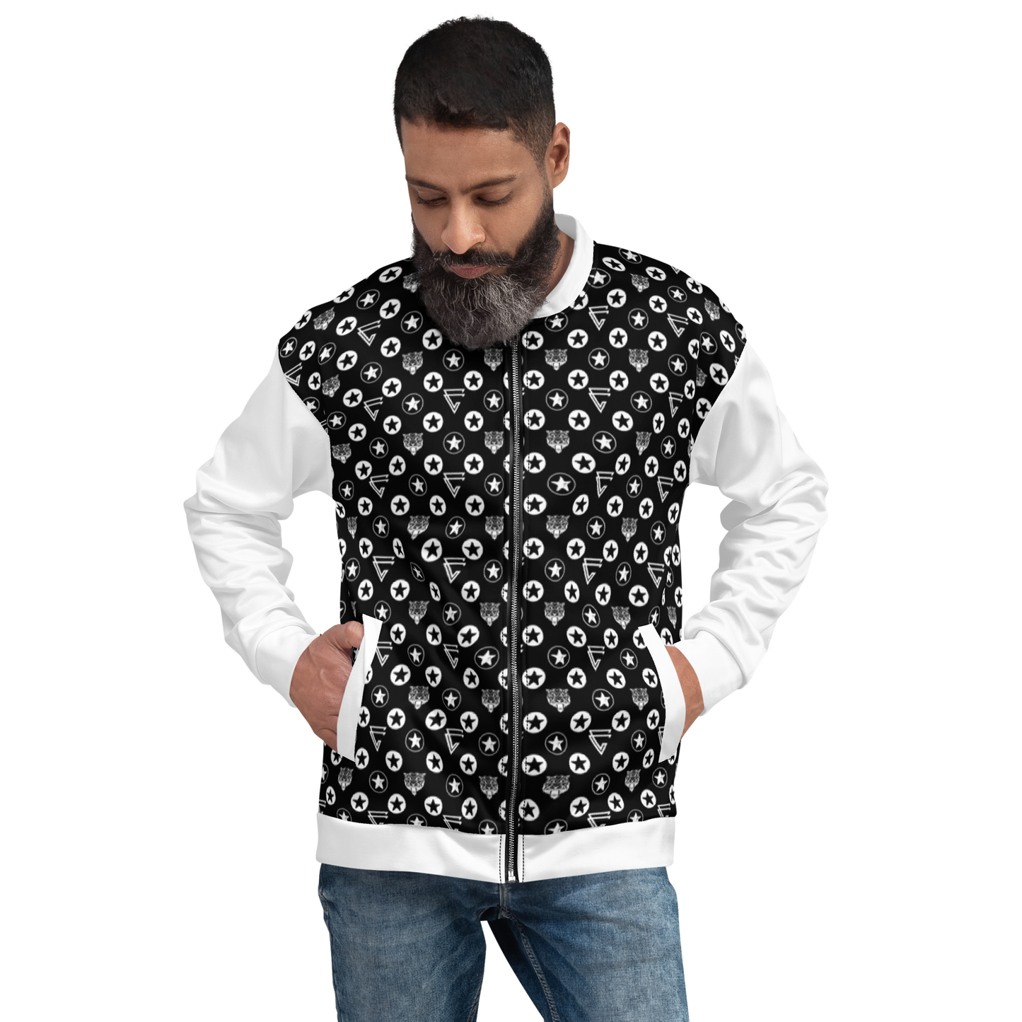 Icon Print Bomber Jacket