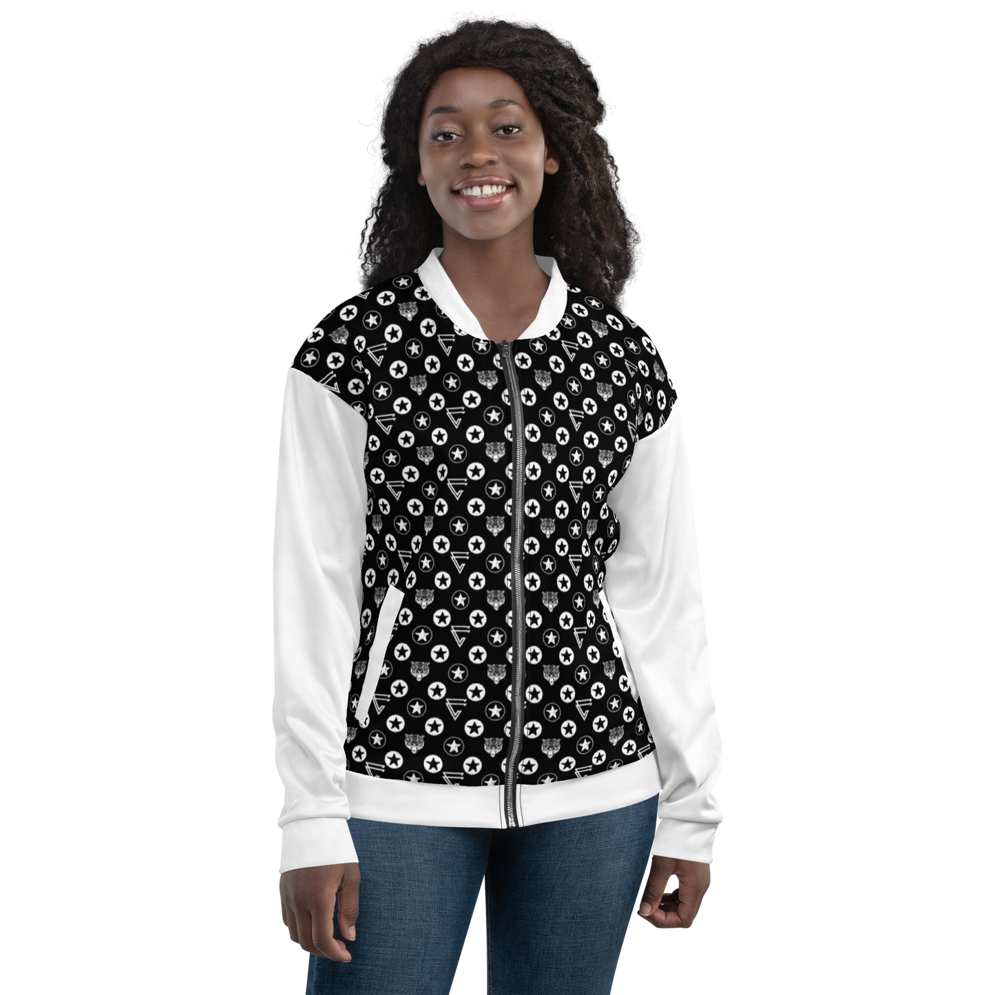 Icon Print Bomber Jacket