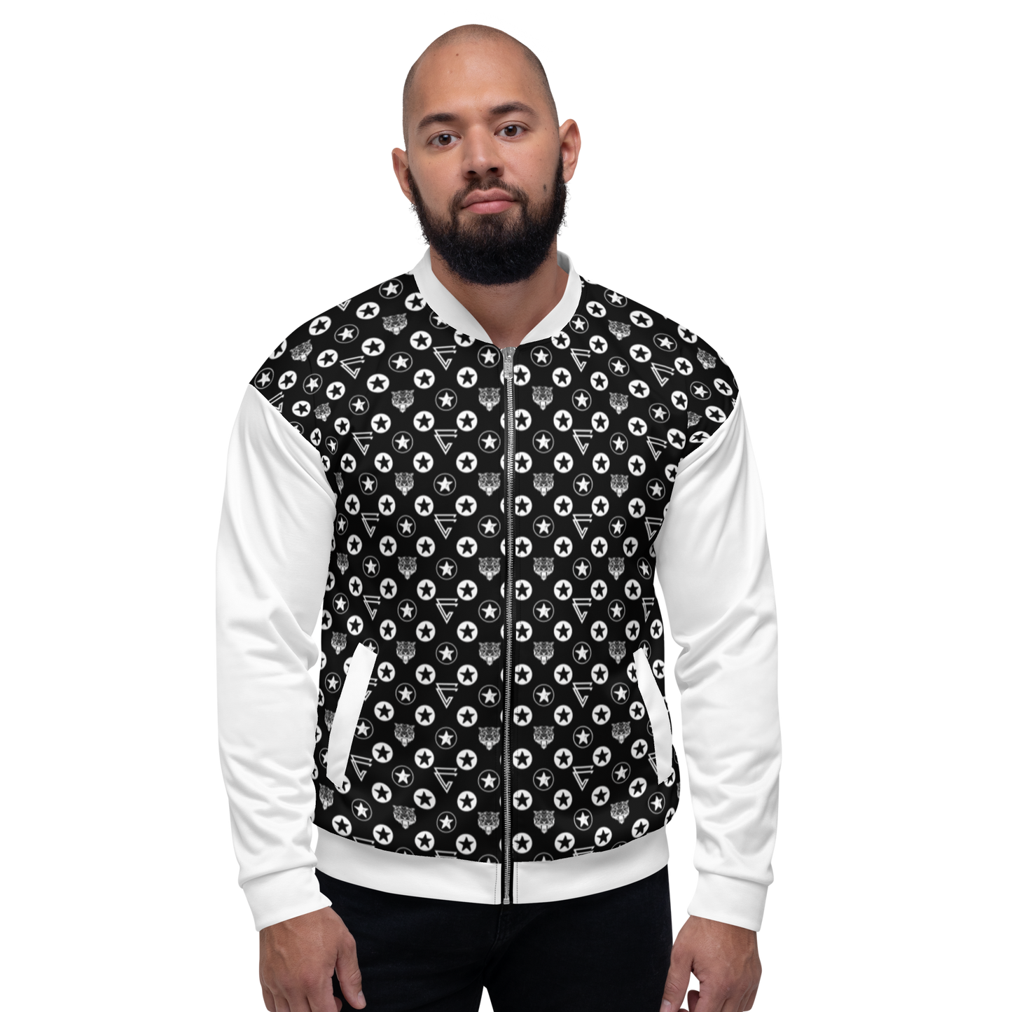 Icon Print Bomber Jacket