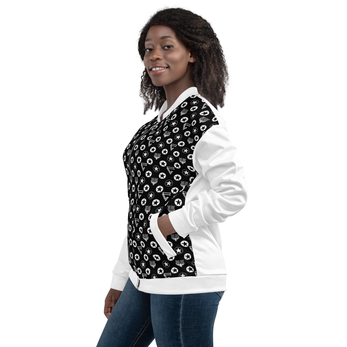 Icon Print Bomber Jacket