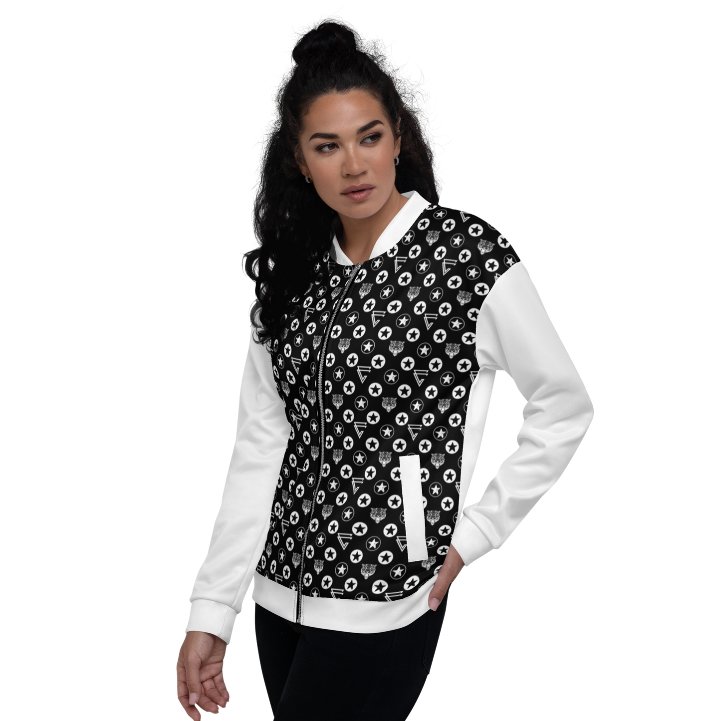 Icon Print Bomber Jacket