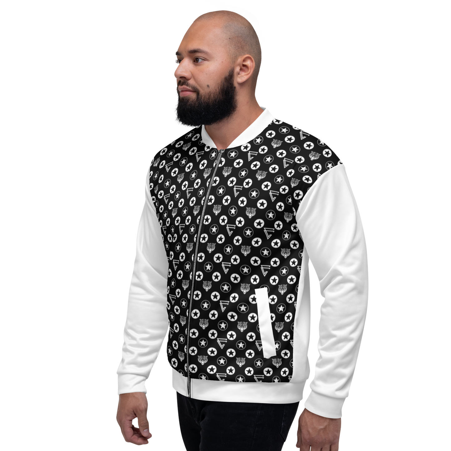 Icon Print Bomber Jacket
