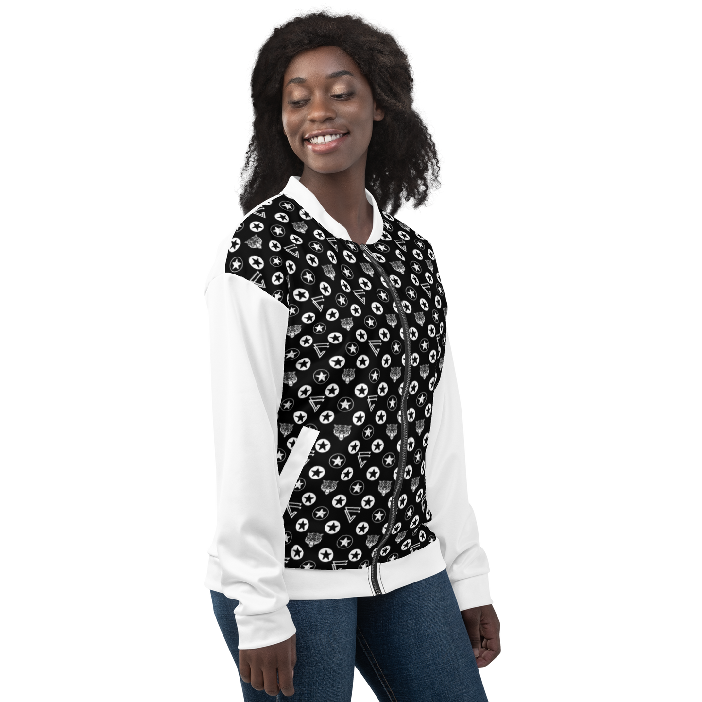 Icon Print Bomber Jacket