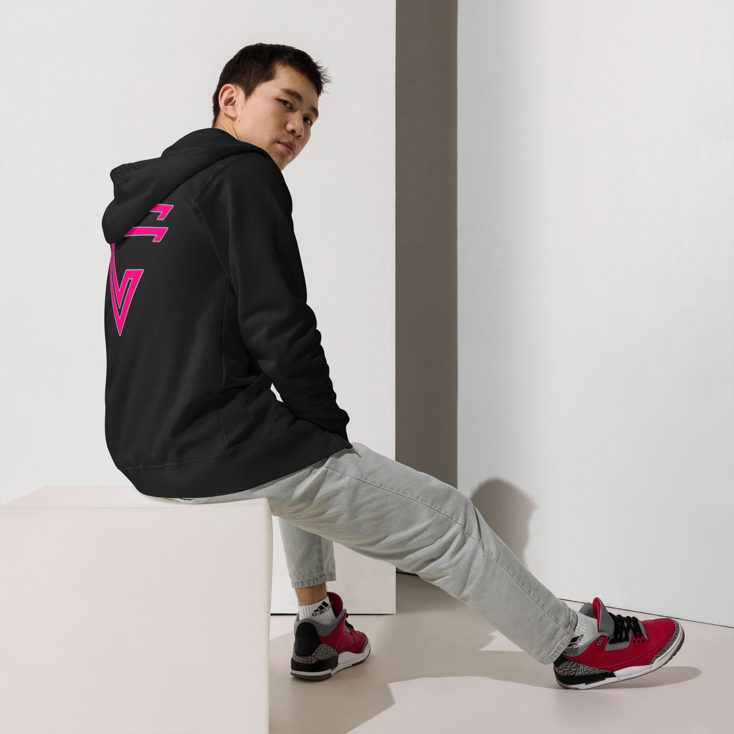 Arrow Fuchsia Zip-Up Hoodie