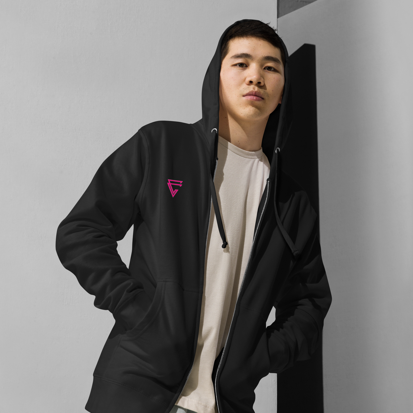 Arrow Fuchsia Zip-Up Hoodie