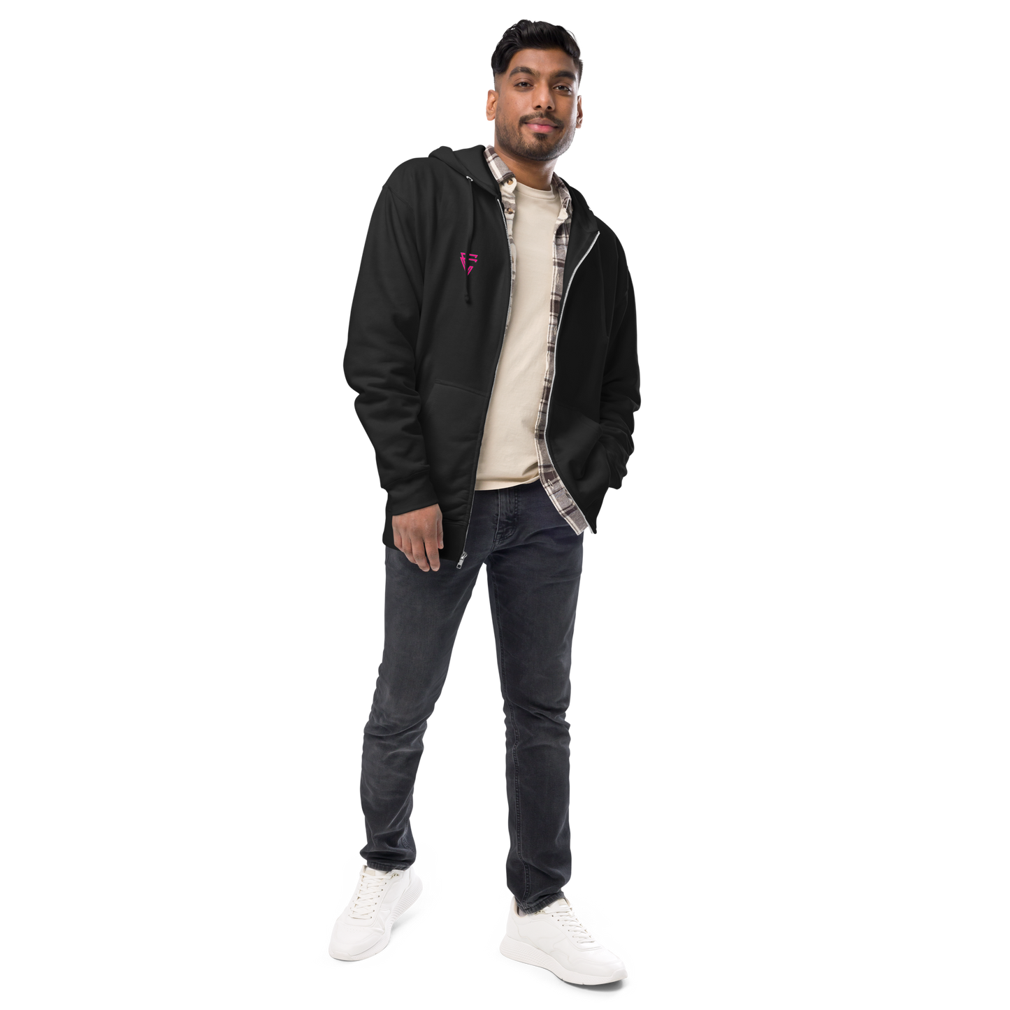 Arrow Fuchsia Zip-Up Hoodie