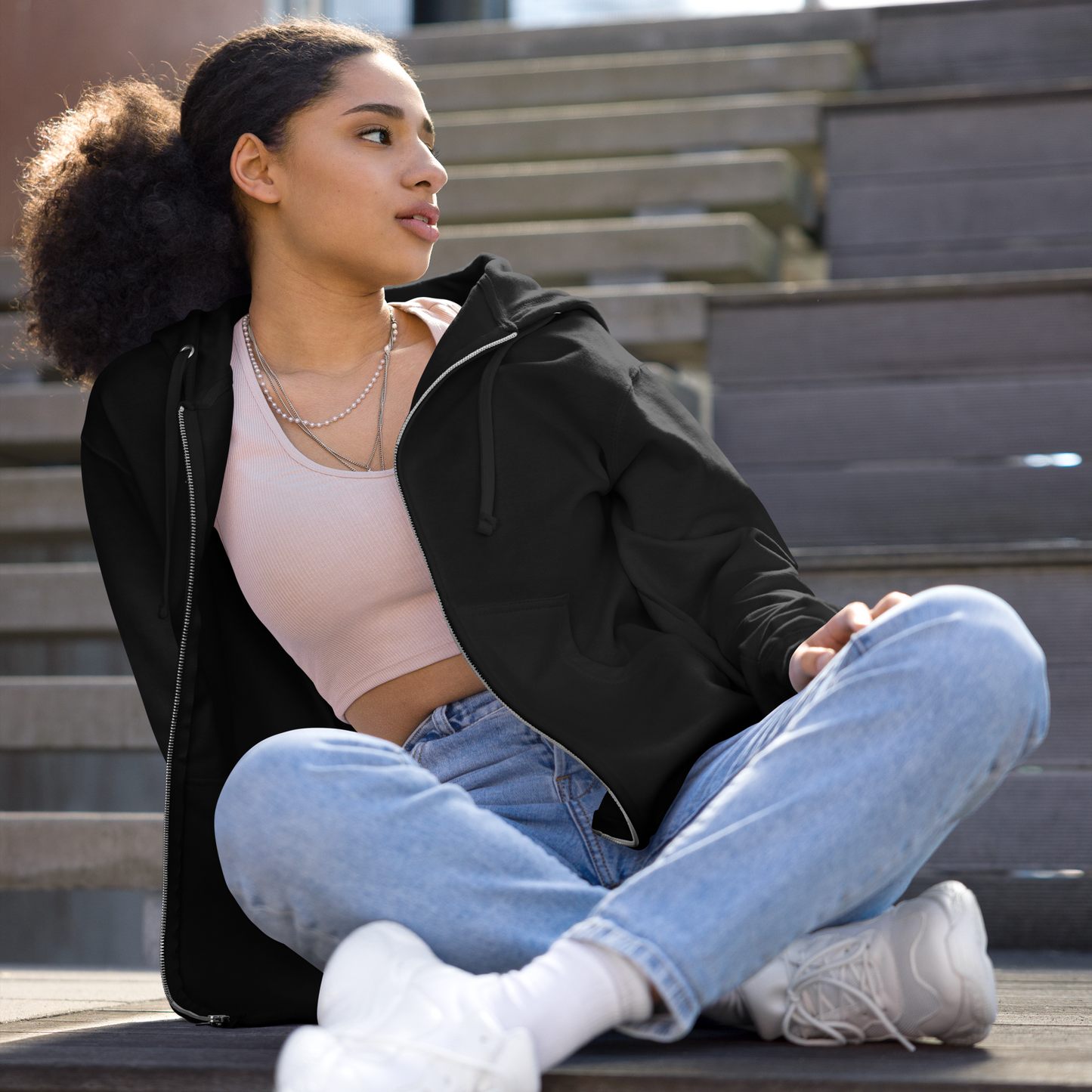 Arrow Fuchsia Zip-Up Hoodie