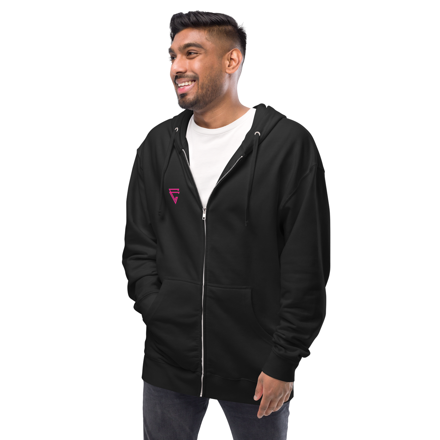Arrow Fuchsia Zip-Up Hoodie
