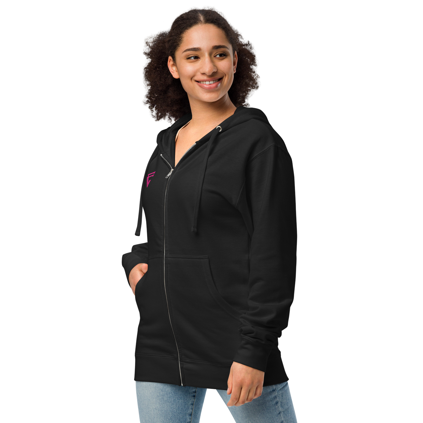 Arrow Fuchsia Zip-Up Hoodie