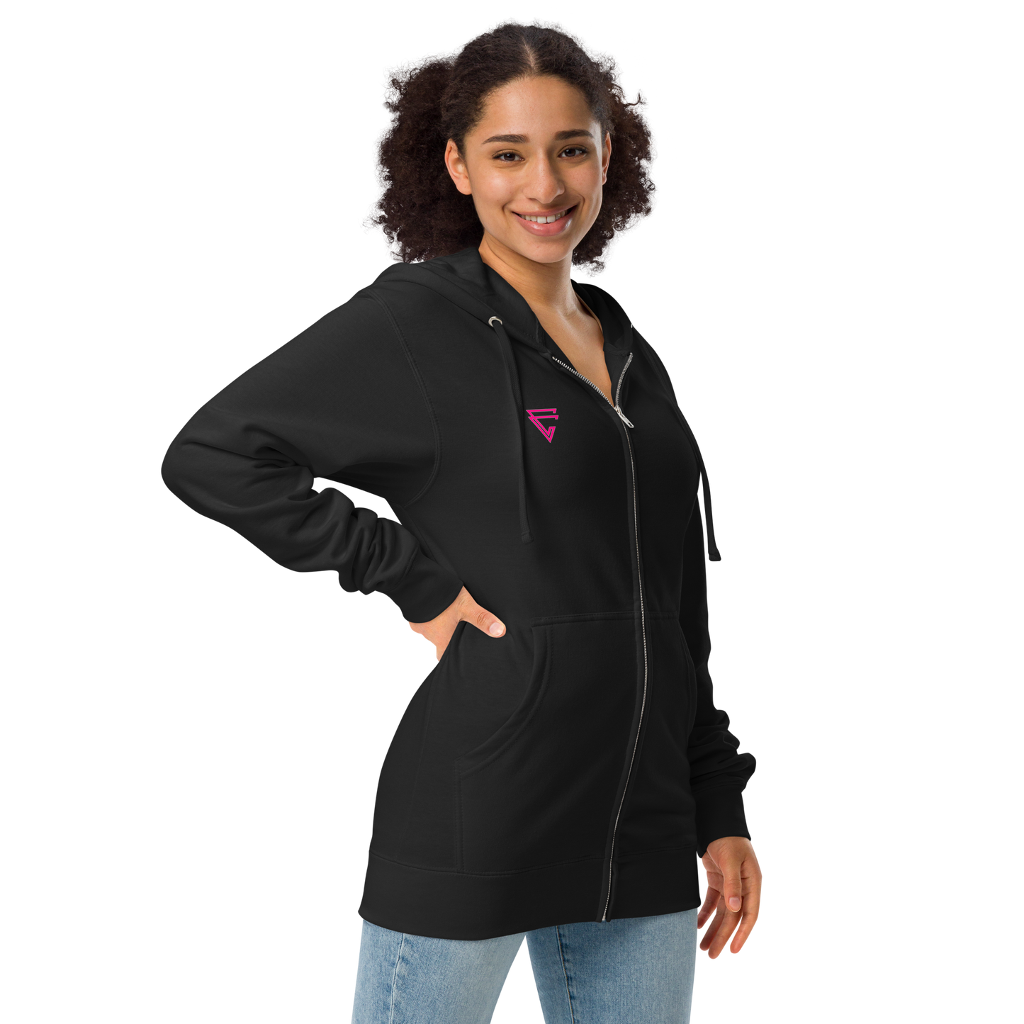 Arrow Fuchsia Zip-Up Hoodie