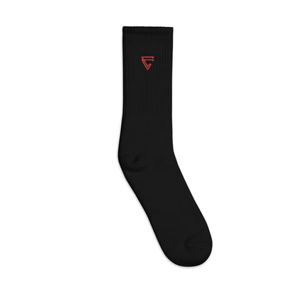 Crimson Embroidered socks