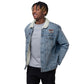 Hello My Name Is Embroidered Denim Sherpa Jacket